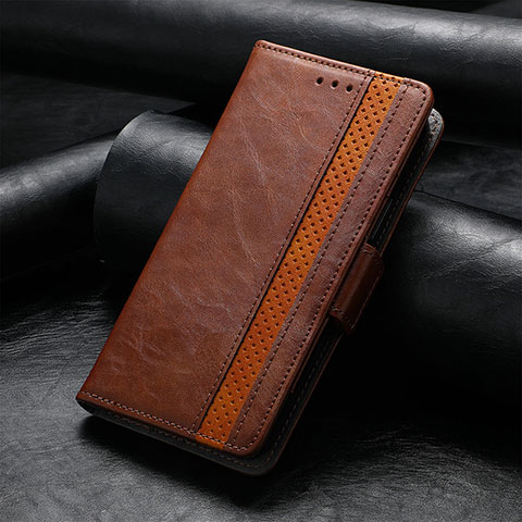 Coque Portefeuille Livre Cuir Etui Clapet S10D pour Nokia C210 Marron