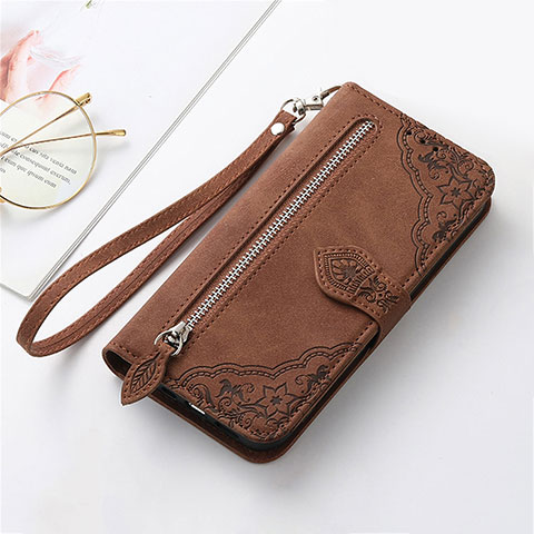 Coque Portefeuille Livre Cuir Etui Clapet S14D pour Xiaomi Redmi Note 12 Turbo 5G Marron