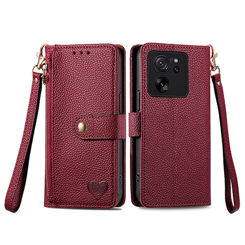 Coque Portefeuille Livre Cuir Etui Clapet S15D pour Xiaomi Mi 13T 5G Rouge