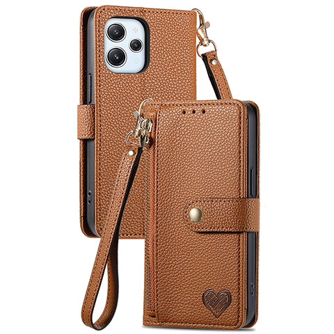 Coque Portefeuille Livre Cuir Etui Clapet S15D pour Xiaomi Redmi 12 4G Marron