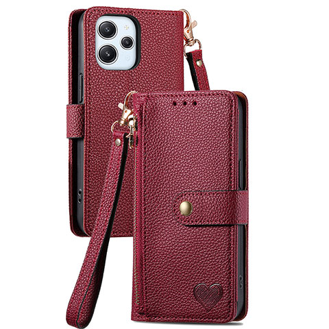 Coque Portefeuille Livre Cuir Etui Clapet S15D pour Xiaomi Redmi 12 4G Rouge