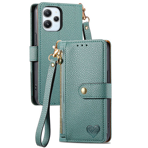 Coque Portefeuille Livre Cuir Etui Clapet S15D pour Xiaomi Redmi 12 4G Vert