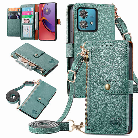 Coque Portefeuille Livre Cuir Etui Clapet S16D pour Motorola Moto G84 5G Vert