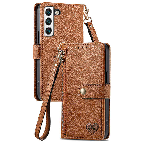 Coque Portefeuille Livre Cuir Etui Clapet S16D pour Samsung Galaxy S22 5G Marron