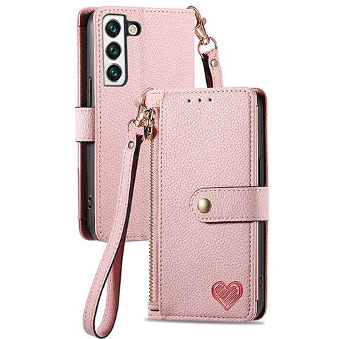 Coque Portefeuille Livre Cuir Etui Clapet S16D pour Samsung Galaxy S22 5G Rose