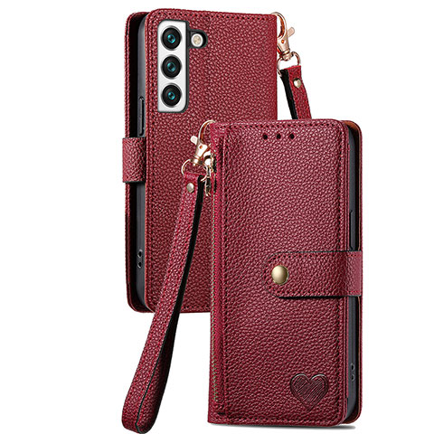 Coque Portefeuille Livre Cuir Etui Clapet S16D pour Samsung Galaxy S23 5G Rouge