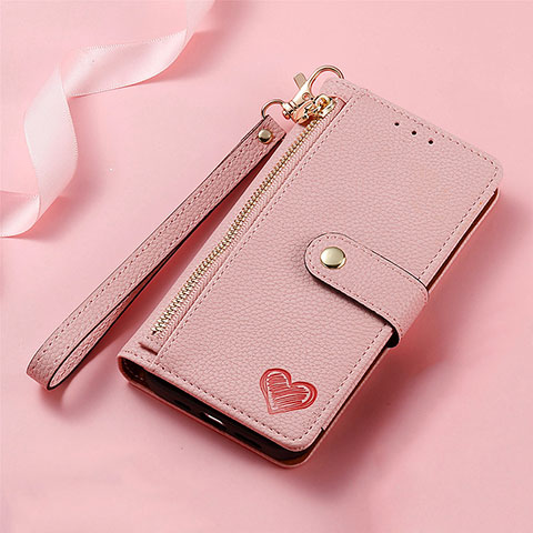 Coque Portefeuille Livre Cuir Etui Clapet S16D pour Samsung Galaxy S23 Ultra 5G Rose