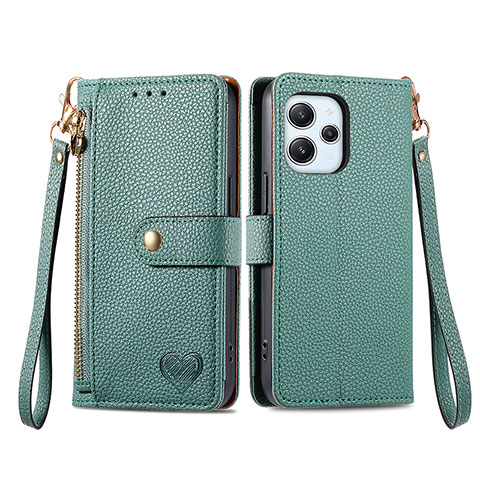 Coque Portefeuille Livre Cuir Etui Clapet S16D pour Xiaomi Redmi 12 4G Vert