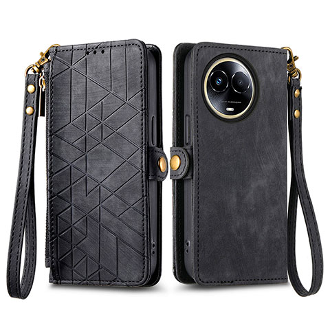 Coque Portefeuille Livre Cuir Etui Clapet S17D pour Realme V50 5G Noir