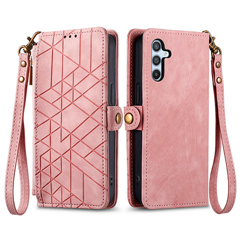 Coque Portefeuille Livre Cuir Etui Clapet S17D pour Samsung Galaxy A34 5G Rose