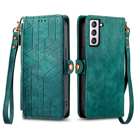 Coque Portefeuille Livre Cuir Etui Clapet S17D pour Samsung Galaxy S21 FE 5G Vert