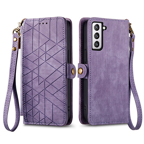 Coque Portefeuille Livre Cuir Etui Clapet S17D pour Samsung Galaxy S21 FE 5G Violet