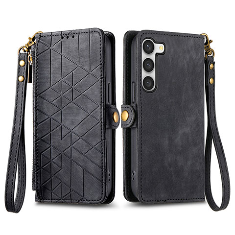 Coque Portefeuille Livre Cuir Etui Clapet S17D pour Samsung Galaxy S22 5G Noir