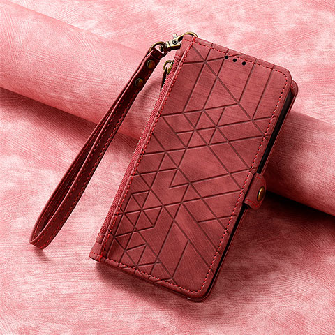 Coque Portefeuille Livre Cuir Etui Clapet S18D pour Oppo A18 Rouge