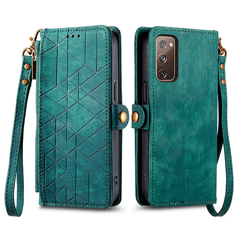 Coque Portefeuille Livre Cuir Etui Clapet S18D pour Samsung Galaxy S20 FE (2022) 5G Vert