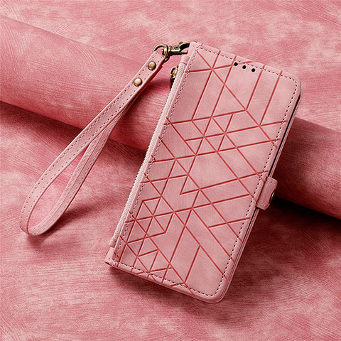 Coque Portefeuille Livre Cuir Etui Clapet S18D pour Samsung Galaxy S23 5G Rose