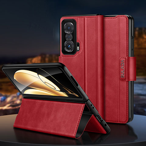 Coque Portefeuille Livre Cuir Etui Clapet SD1 pour Huawei Honor Magic V 5G Rouge