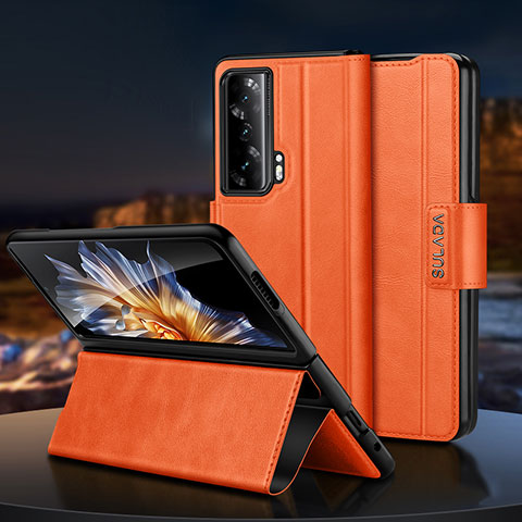 Coque Portefeuille Livre Cuir Etui Clapet SD1 pour Huawei Honor Magic Vs 5G Orange