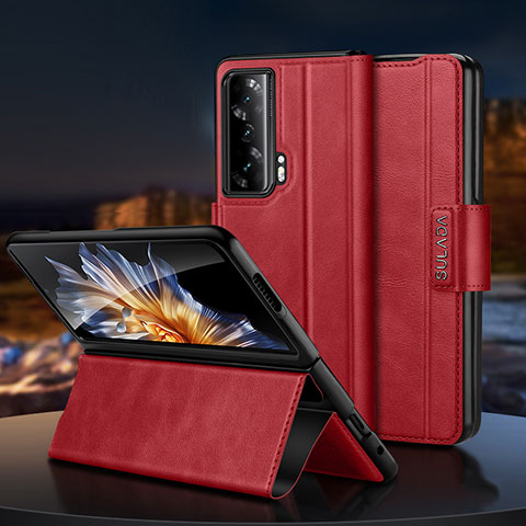 Coque Portefeuille Livre Cuir Etui Clapet SD1 pour Huawei Honor Magic Vs Ultimate 5G Rouge