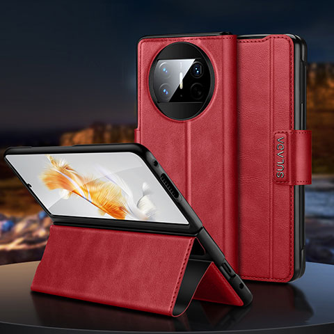 Coque Portefeuille Livre Cuir Etui Clapet SD1 pour Huawei Mate X5 Rouge