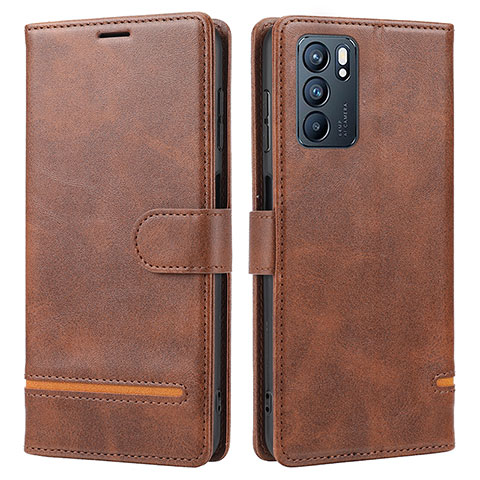 Coque Portefeuille Livre Cuir Etui Clapet SY1 pour Oppo Reno6 5G Marron