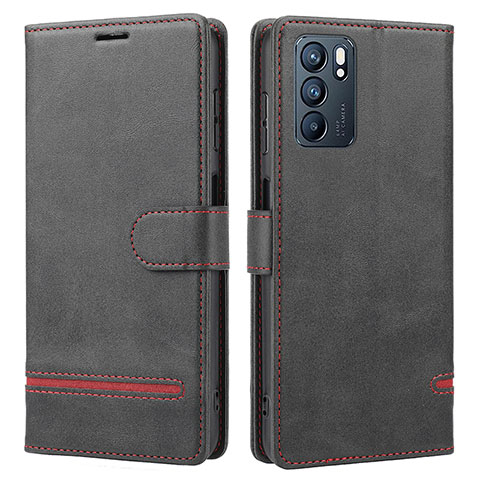 Coque Portefeuille Livre Cuir Etui Clapet SY1 pour Oppo Reno6 5G Noir