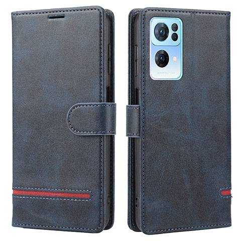 Coque Portefeuille Livre Cuir Etui Clapet SY1 pour Oppo Reno7 Pro 5G Bleu