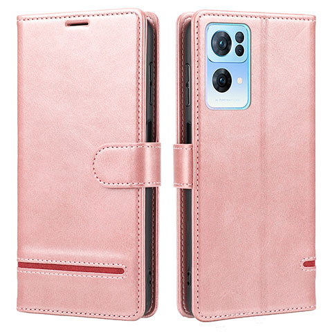 Coque Portefeuille Livre Cuir Etui Clapet SY1 pour Oppo Reno7 Pro 5G Rose