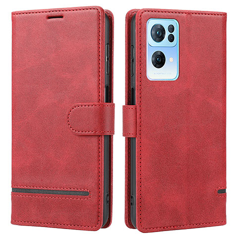 Coque Portefeuille Livre Cuir Etui Clapet SY1 pour Oppo Reno7 Pro 5G Rouge