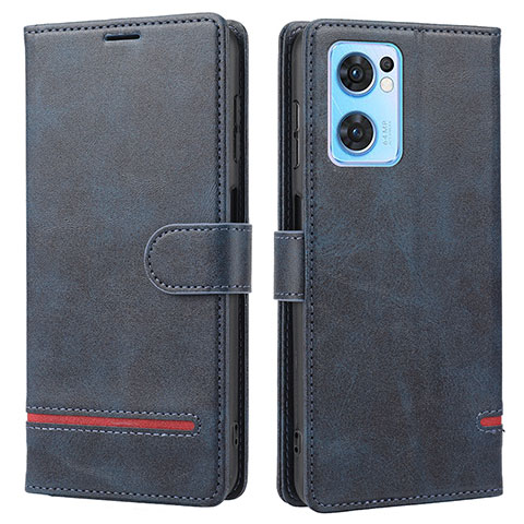 Coque Portefeuille Livre Cuir Etui Clapet SY1 pour Oppo Reno7 SE 5G Bleu