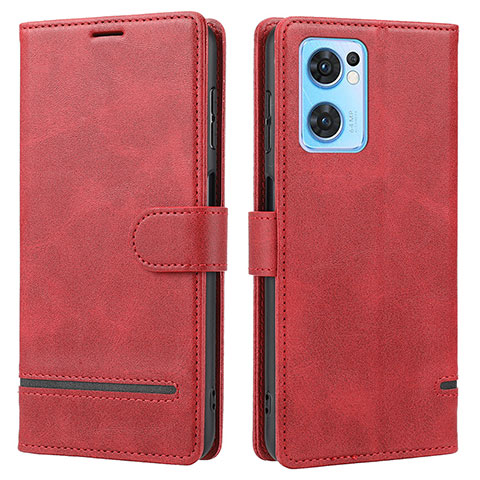 Coque Portefeuille Livre Cuir Etui Clapet SY1 pour Oppo Reno7 SE 5G Rouge