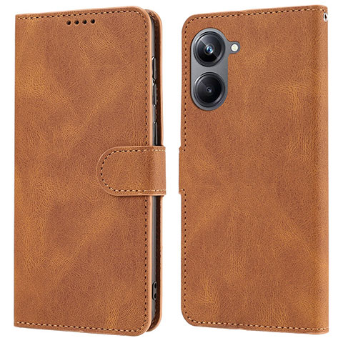 Coque Portefeuille Livre Cuir Etui Clapet SY1 pour Realme 10 Pro 5G Marron