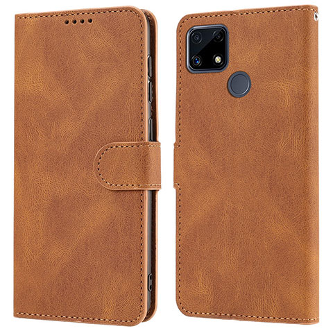 Coque Portefeuille Livre Cuir Etui Clapet SY1 pour Realme 7i RMX2193 Marron