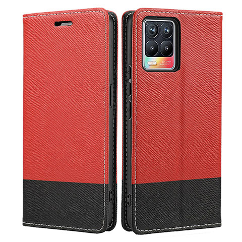 Coque Portefeuille Livre Cuir Etui Clapet SY2 pour Realme 8 4G Rouge