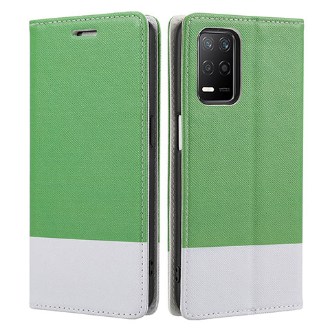 Coque Portefeuille Livre Cuir Etui Clapet SY2 pour Realme Q3i 5G Vert