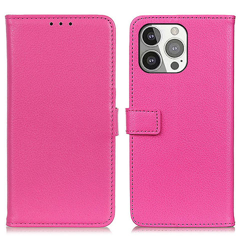 Coque Portefeuille Livre Cuir Etui Clapet T01 pour Apple iPhone 14 Pro Max Rose Rouge