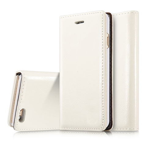 Coque Portefeuille Livre Cuir Etui Clapet T01 pour Apple iPhone 6 Plus Blanc