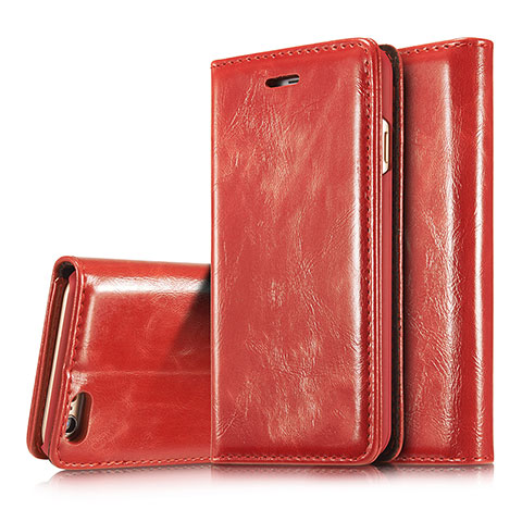 Coque Portefeuille Livre Cuir Etui Clapet T01 pour Apple iPhone 6S Plus Rouge