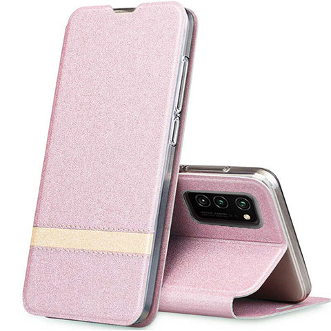 Coque Portefeuille Livre Cuir Etui Clapet T01 pour Huawei Honor View 30 5G Or Rose