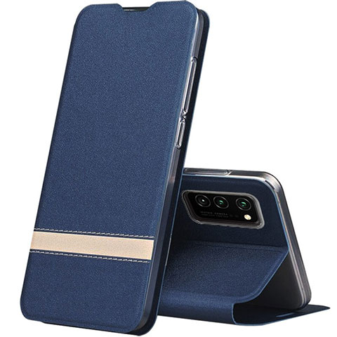 Coque Portefeuille Livre Cuir Etui Clapet T01 pour Huawei Honor View 30 Pro 5G Bleu