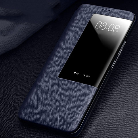 Coque Portefeuille Livre Cuir Etui Clapet T01 pour Huawei Mate 20 X 5G Bleu