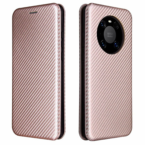 Coque Portefeuille Livre Cuir Etui Clapet T01 pour Huawei Mate 40 Pro Or Rose