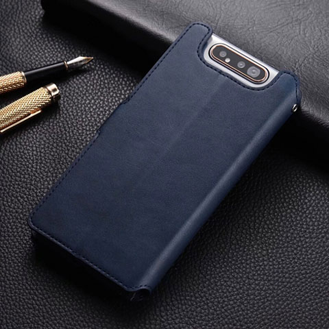 Coque Portefeuille Livre Cuir Etui Clapet T01 pour Samsung Galaxy A90 4G Bleu