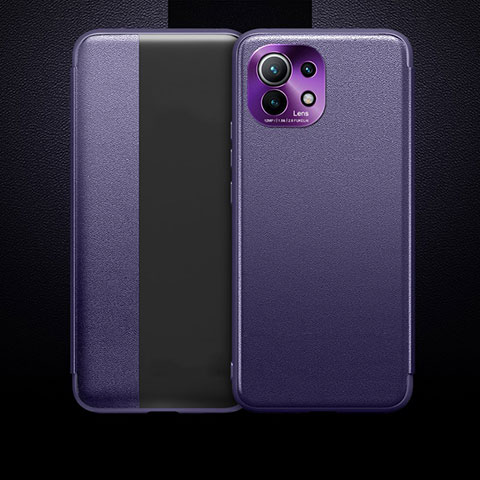 Coque Portefeuille Livre Cuir Etui Clapet T01 pour Xiaomi Mi 11 5G Violet