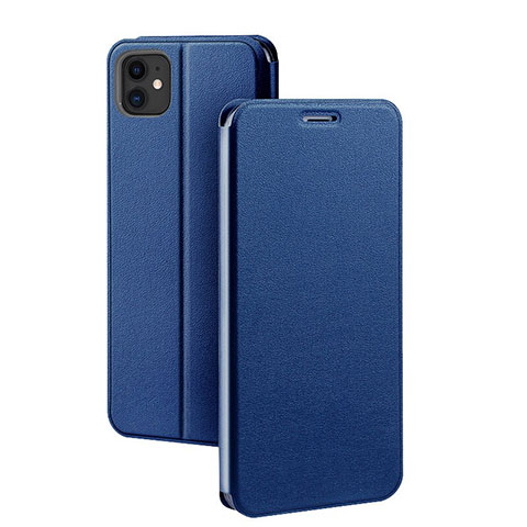 Coque Portefeuille Livre Cuir Etui Clapet T02 pour Apple iPhone 11 Bleu