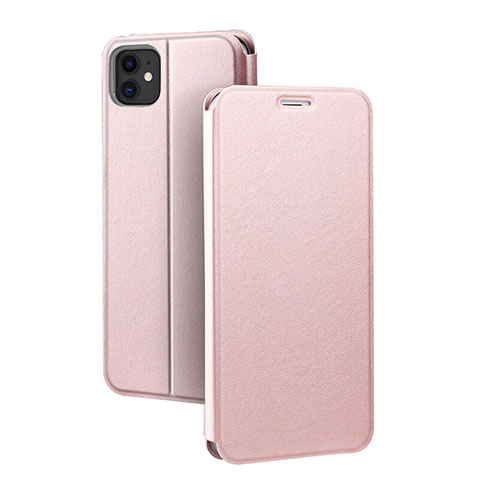 Coque Portefeuille Livre Cuir Etui Clapet T02 pour Apple iPhone 11 Or Rose