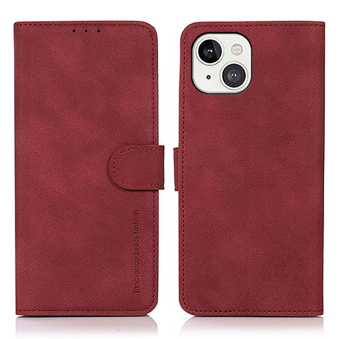 Coque Portefeuille Livre Cuir Etui Clapet T02 pour Apple iPhone 13 Rouge