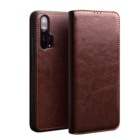 Coque Portefeuille Livre Cuir Etui Clapet T02 pour Huawei Honor 20 Pro Marron