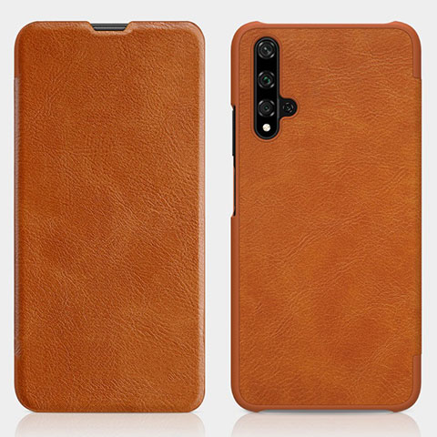 Coque Portefeuille Livre Cuir Etui Clapet T02 pour Huawei Honor 20S Orange