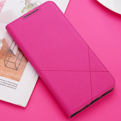 Coque Portefeuille Livre Cuir Etui Clapet T02 pour Huawei Nova 5 Rose Rouge